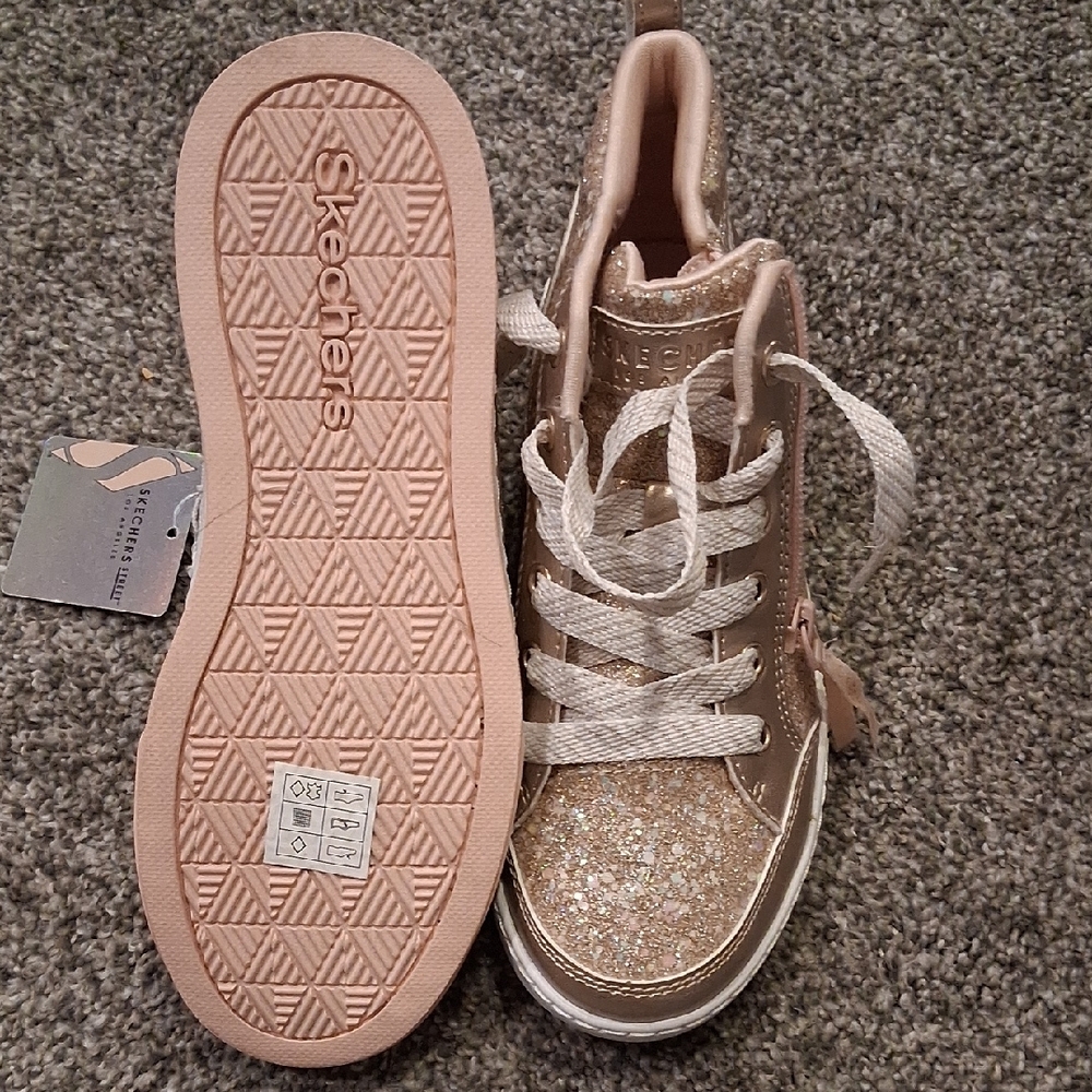Skechers Kids Shimmering High-Top Sneakers - Gold - Picture 2 of 6